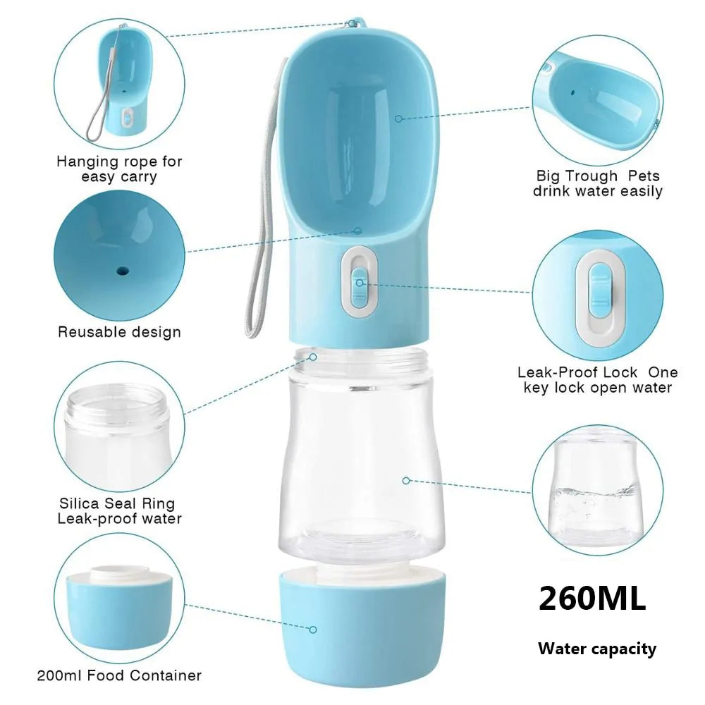 Portable Water Bottle With Food Container